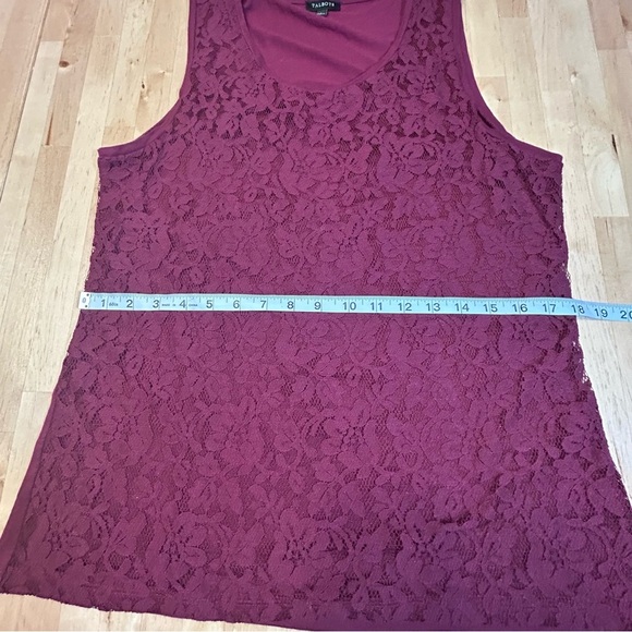 Talbots Maroon Lace Front Tank Top - Picture 7 of 8